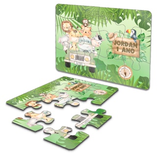 10 Unidades Quebra Cabeça Personalizado Lembrança Festa Infantil Tema Safari Ou Outros em Oferta na Shopee
