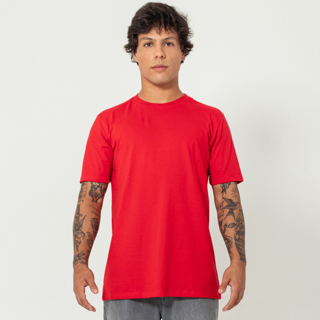 Camiseta Masculina Basic Casual Vermelho - Men Clothes