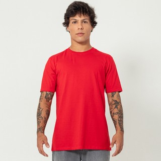 Camiseta Masculina Basic Casual Vermelho em Oferta na Shopee