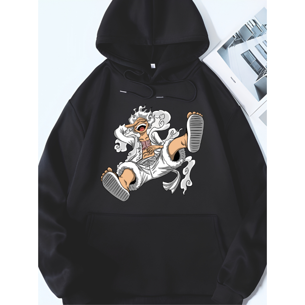 Moletom Canguru Blusa De Frio One Piece Anime Luffy Gear Five Unissex