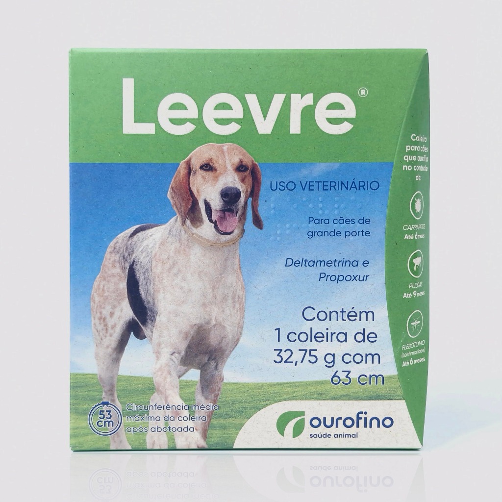 Leevre 63cm Coleira Antipulgas para Cães Grandes Ourofino