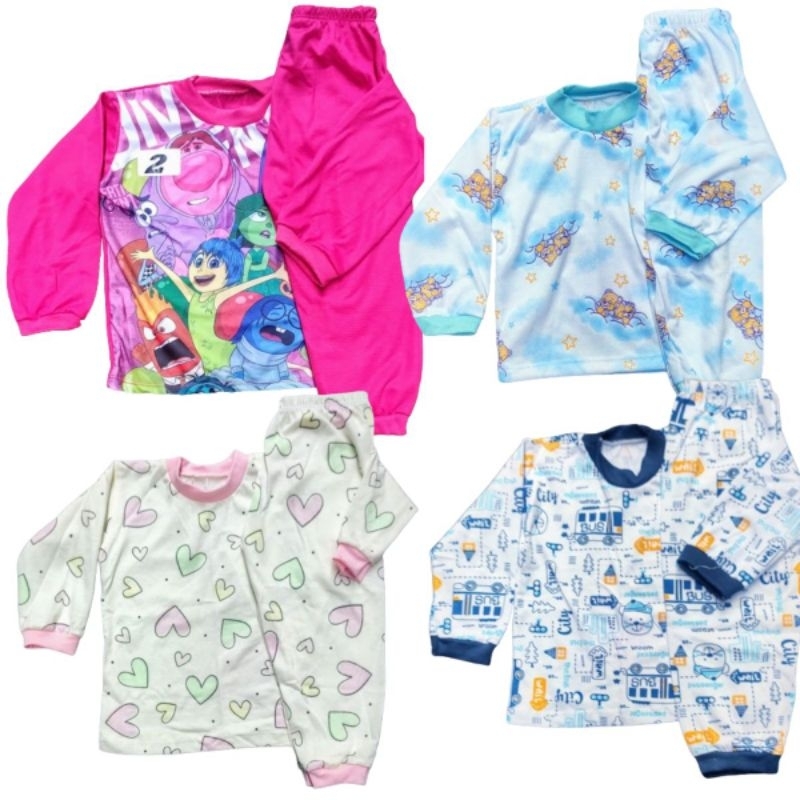 kit 4 a 6 peças de pijama infantil menina ou menino de inverno 2  calças +2 blusas ou 3 calças +3blusas