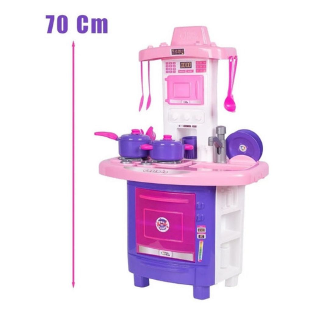 Cozinha Completa Infantil Pais e Filhos Sai Agua de Verdade 70Cm Faz de Conta menina Grande em Oferta na Shopee