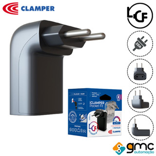 Protetor contra Surtos Elétricos e Raios DPS iClamper Pocket FIT 2 Pinos 20A Preto LCF