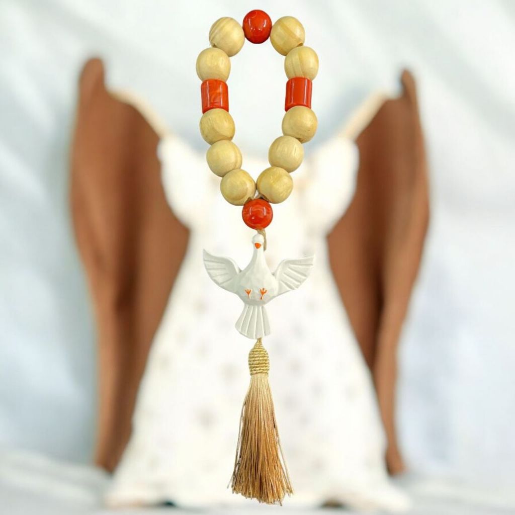 Dezena Decorativa Divino Espírito Santo Madeira com Laranja Para Porta e Mesa e Parede 35 cm