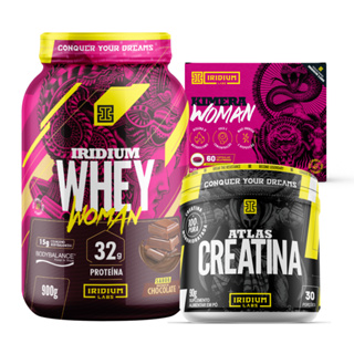 Kit Whey Protein Woman e Kimera Woman e Atlas Creatina 90g - Iridium Labs em Oferta na Shopee