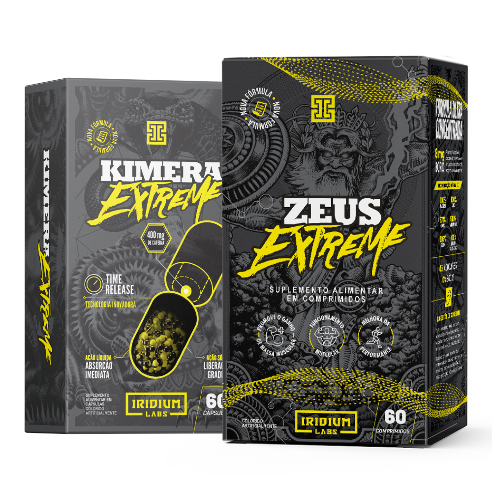 Kit Termogênico Kimera Extreme 60 caps e Zeus Extreme Pré-Hormonal 60 comps - Iridium Labs em Oferta na Shopee