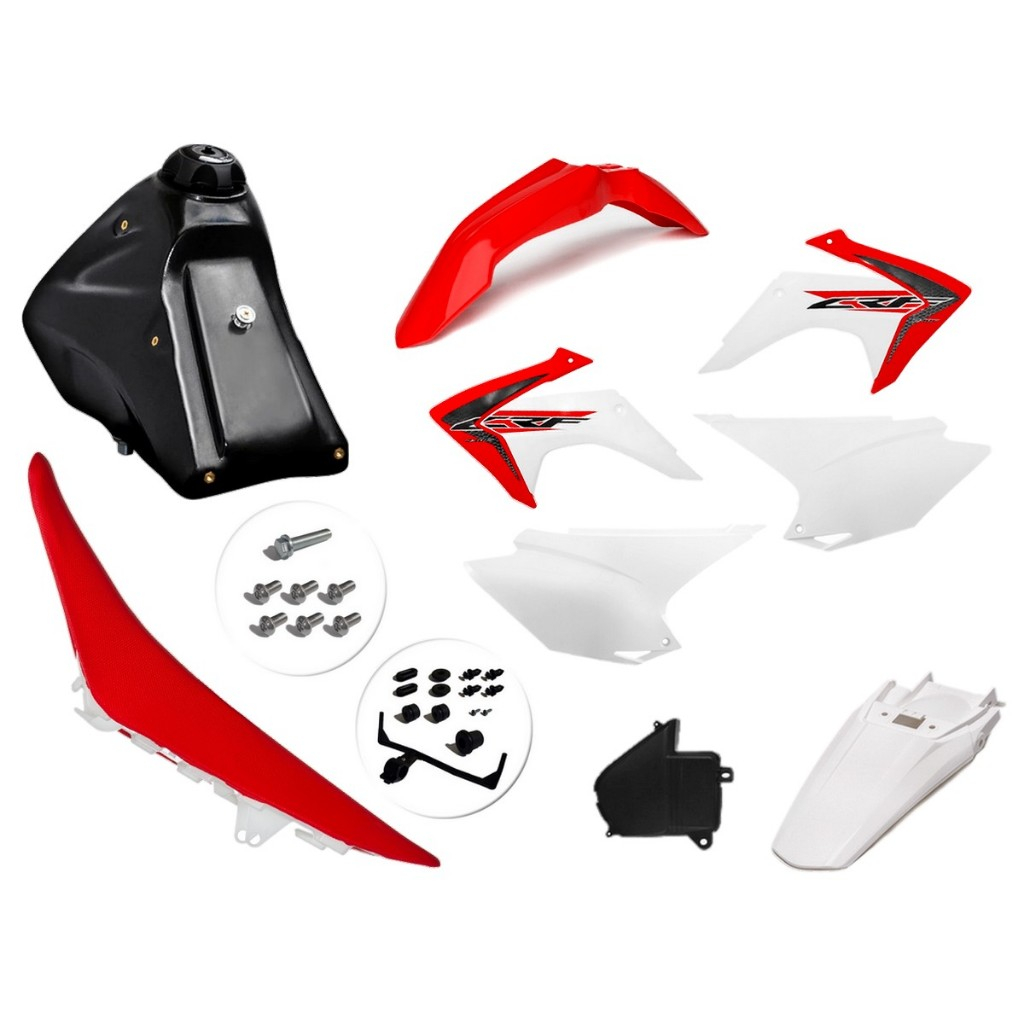 KIT ROUPA PLASTICO CRF 230 ADAPTAVEL XR200 TORNADO BROS XTZ FALCON DT200...