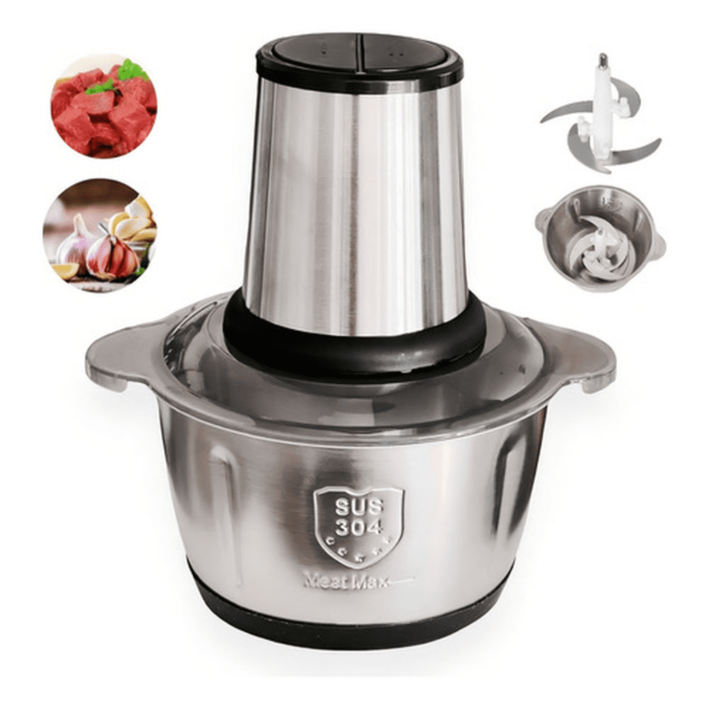 Moedor Elétrico Multiprocessador Carne, Picador Legumes Inox 2L