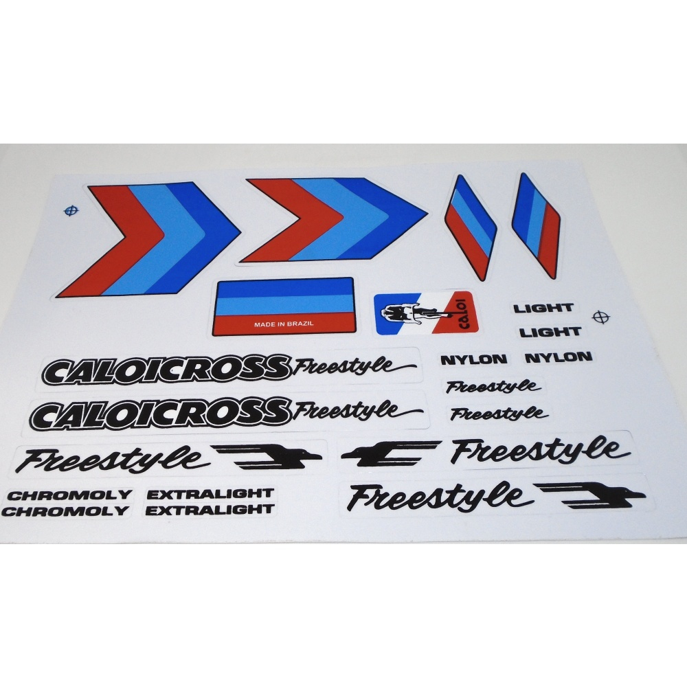 Cartela de Adesivo Caloi  Cross Extra Light Preto.