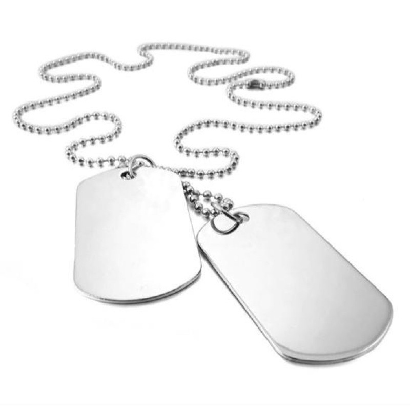 Kit 10 Corrente Prata Masculino Militar Placa Colar Lisa Dog Tag em Oferta na Shopee