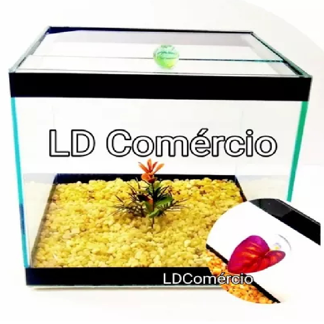 Aquário Beteira Cubo 8 Litros + Folha Confort Bettas Com Ventosa