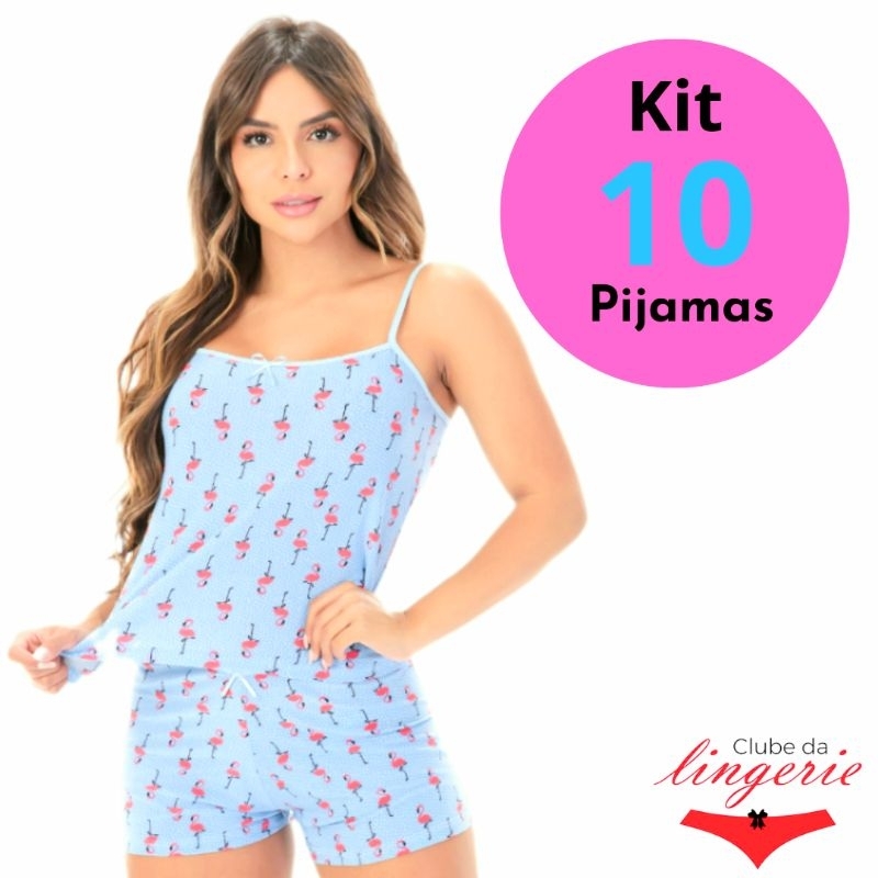 Kit 10 Baby Doll Feminino Short Doll Pijama Adulto Em Microfibra