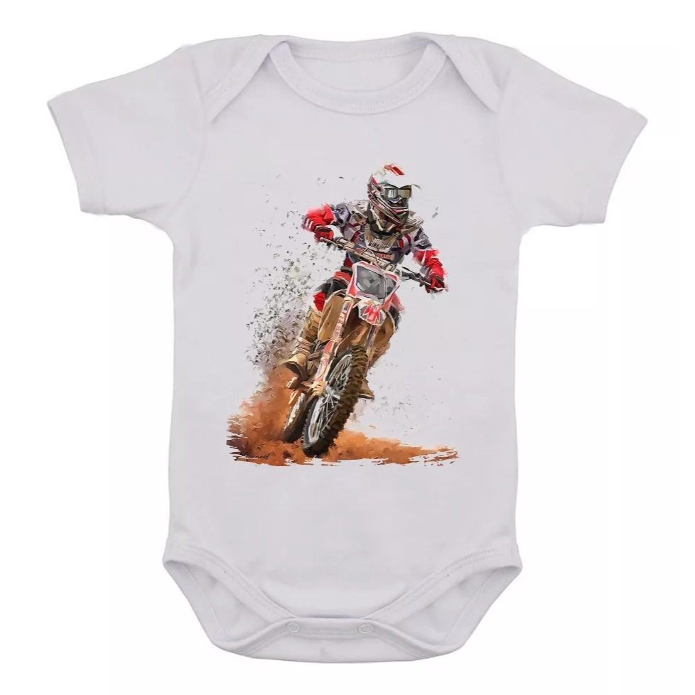 Body Infantil Moto Motociclismo Motocross Esporte Bebê 126
