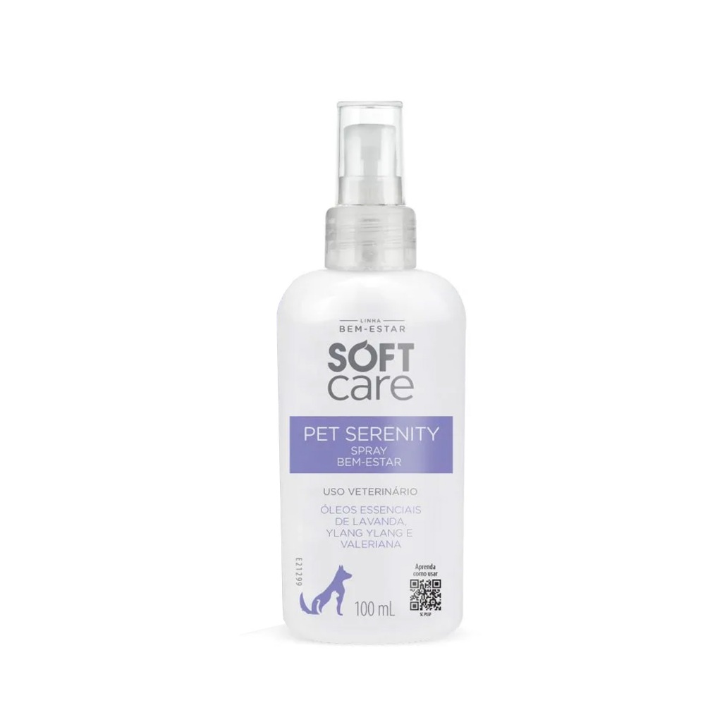 Spray Aromaterápico Pet Serenity Soft Care Para Cães Gatos Alívio de Ansiedade e Estresse 100mL