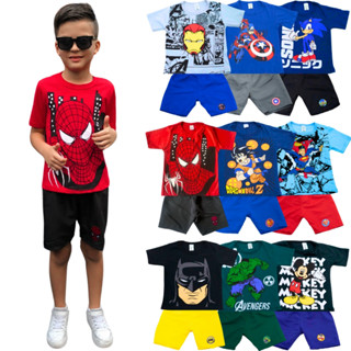 Kit Sortido 10 Peças De Roupas Menino- 5 Camisetas + 5 Bermudas