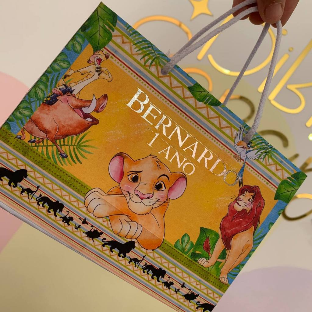 Sacolinha Rei Leão /Lembrancinhas/Festa infantil/Aniversário/Sacola surpresa / Personalizado