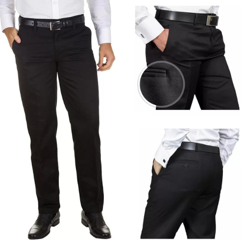 Calça Social Masculina tecido oxford 100% poliéster kit com 3 unidades - PROMOÇÃO DO DIA!