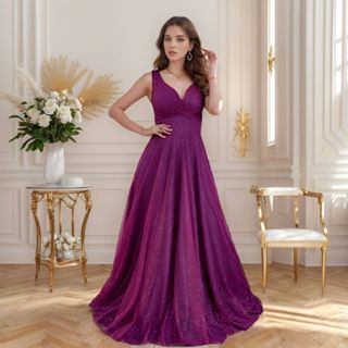 Vestido Rodado Longo Madrinha Festa Formatura Brilho Decote em Oferta na Shopee
