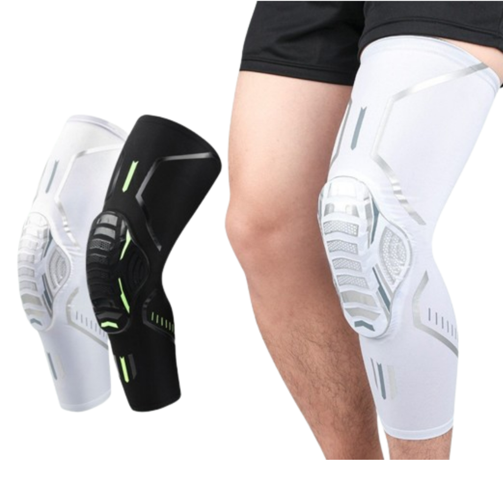 Joelheira De Suporte Para Basquete, Volei - Proteção Com almofada - Elástica Respirável - Borda de Silicone
