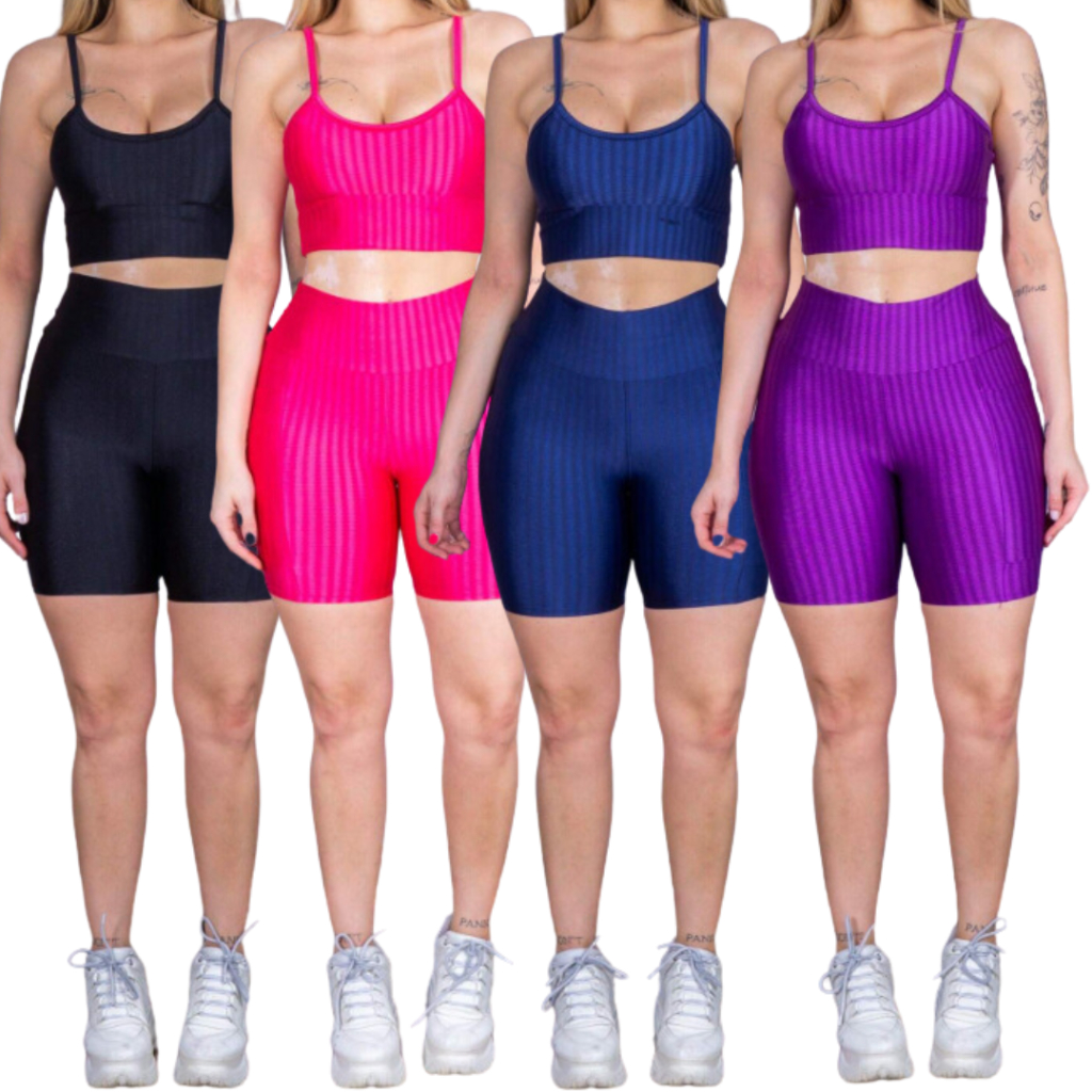 Kit 2 Short Feminino 3D Leg Suplex Leg Academia Cintura Alta Levanta Bumbum