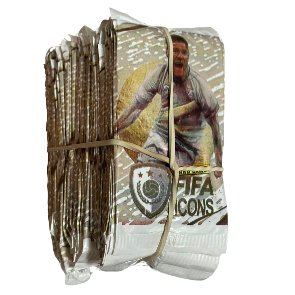 Kit 200 Cards Figurinhas FIFA ICONS 50 Pacotinhos Jogadores Lendas Do Futebol Cartas de Bater Bafo