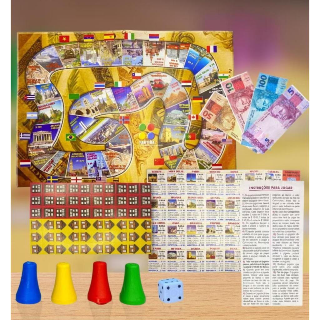 Jogo De Tabuleiro Banco Imobiliário Mesa Brinquedo Educativo..l em Oferta na Shopee