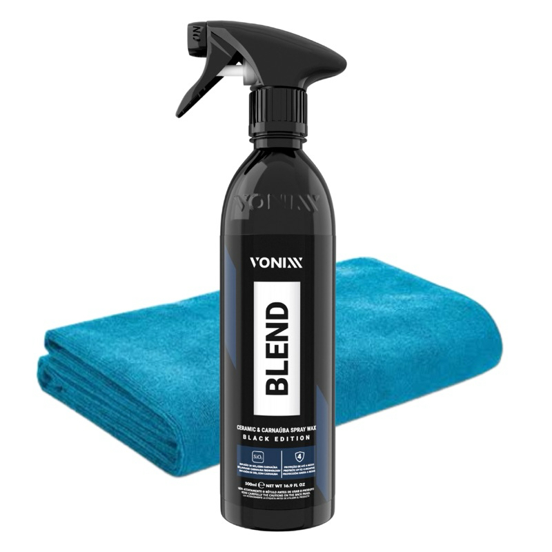 Cera Blend Black Spray Vonixx Automotiva Liquida Carnaúba + Toalha Microfibra Lí