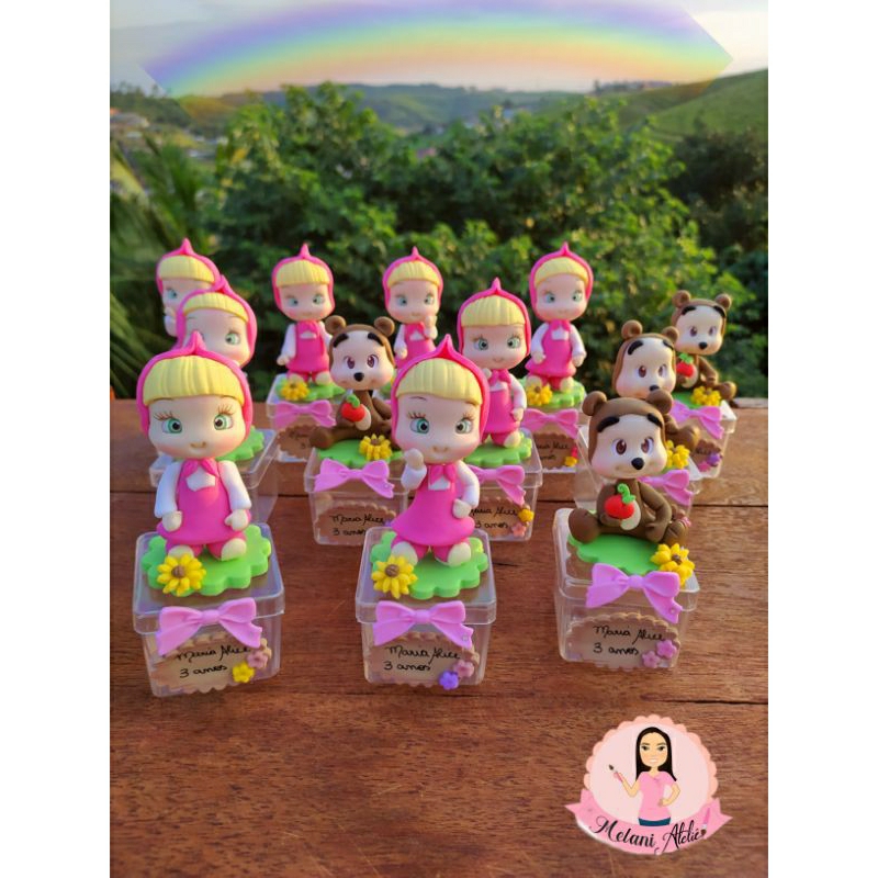 Lembrancinha Masha e o urso/ caixinha acrílica personalizada Masha e o urso / lembrancinha luxo Masha e o urso