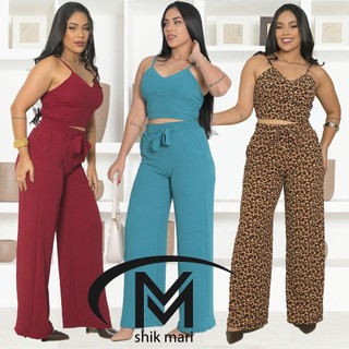 conjunto femenino mais desejado 2026 | pantalona e cropped | calça  | cropped com bojo | tendência