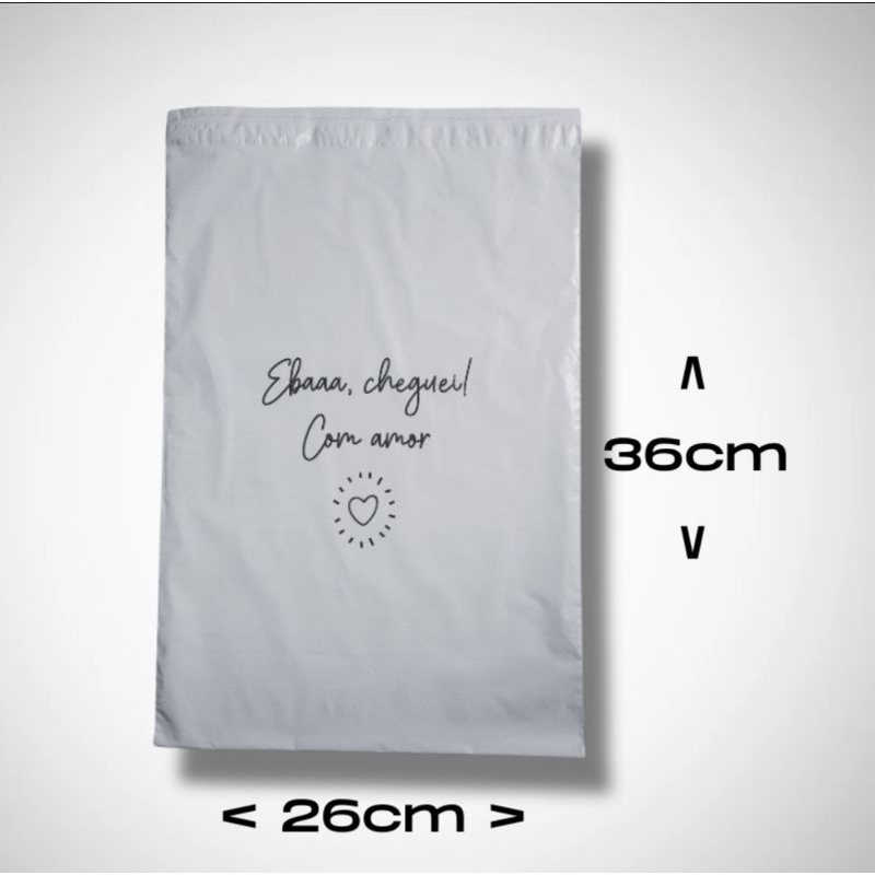KIT Embalagem Correios 26x36 Personalizada Envelopes de Segurança Para envio (Mod. Com Amor)
