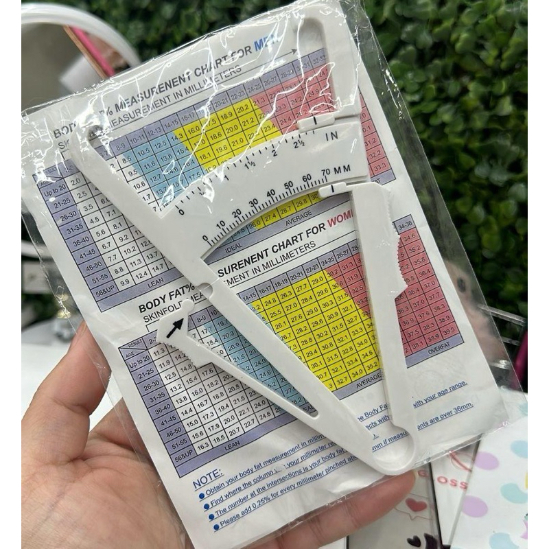 Adipômetro Manual Até 60 Mm Com Manual E Tabela Porcentagem métrica corporal medição gordura