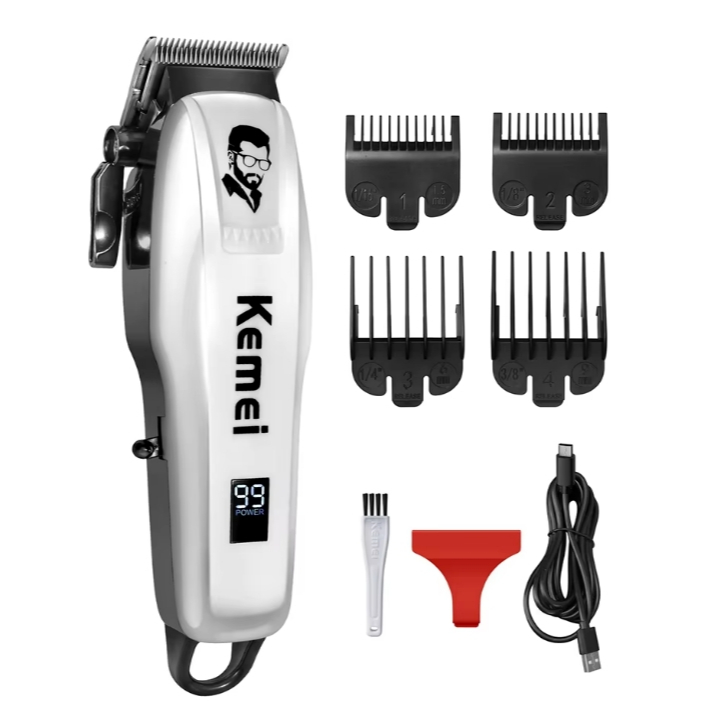 Máquina de corte Recarregável Sem fio  Kemei 809a Portátil Bivolt 110v 220v  Profissional - Beauty
