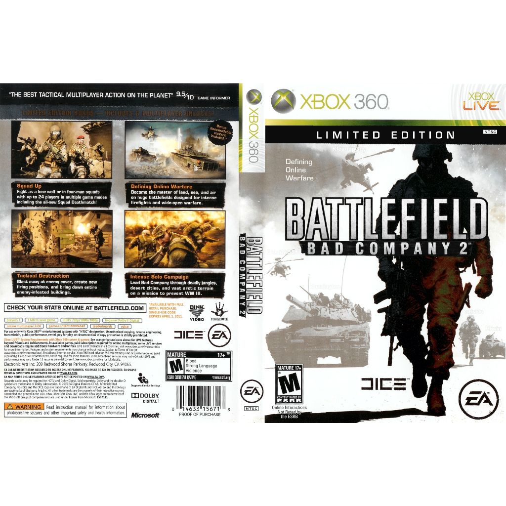 Battlefield: Bad Company 2: Limited Edition P/ XBOX360 (LTU/LT/JTAG/RGH)