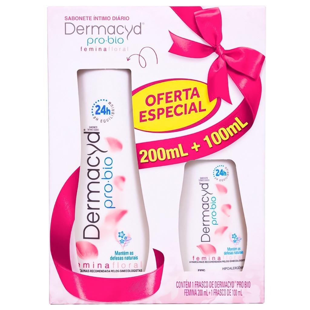 Kit Sabonete Liquido Dermacyd Femina Floral 200ml + 100ml