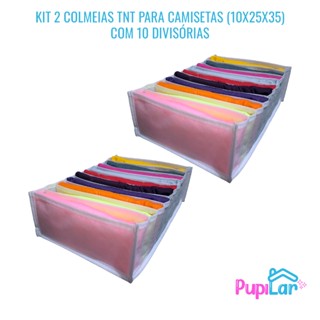 KIT 2 COLMEIAS ORGANIZADORAS G EM TNT PARA CAMISETAS - PUPILAR em Oferta na Shopee