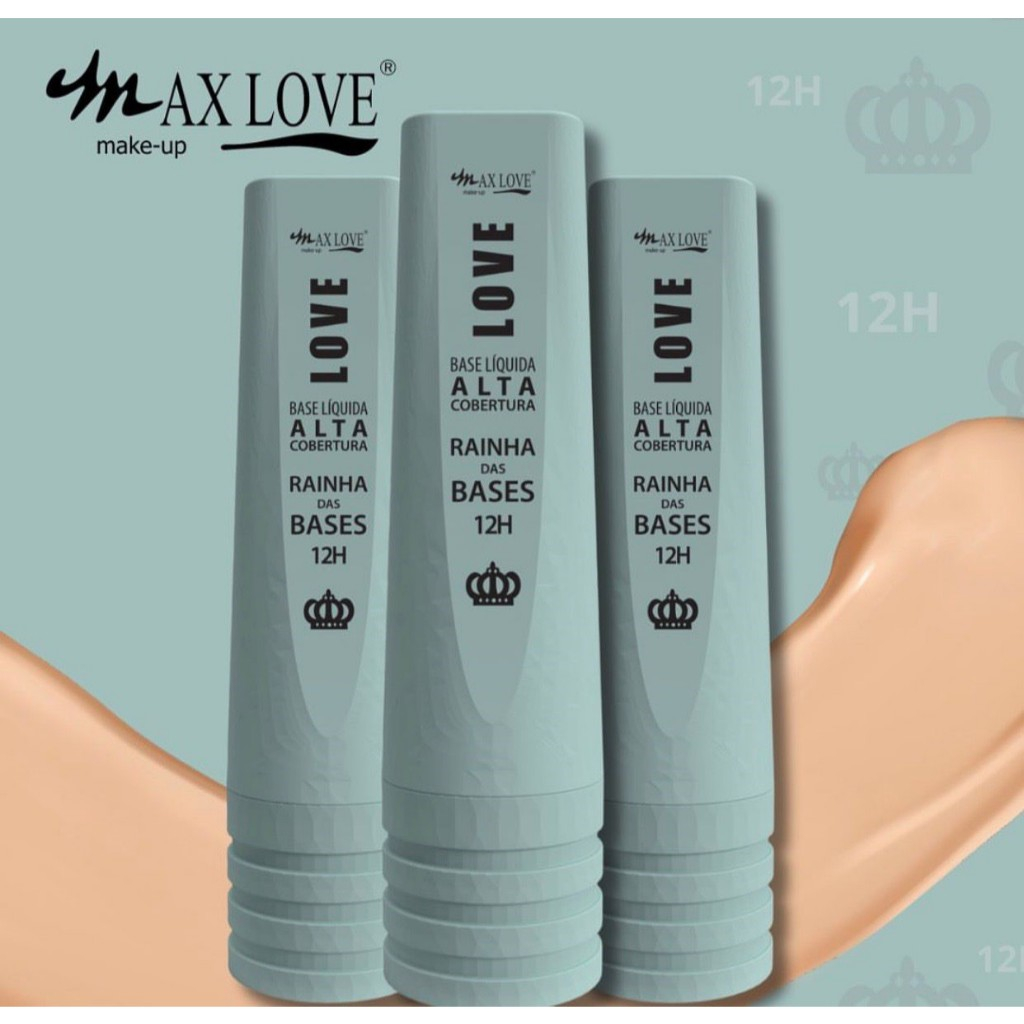 Base Líquida cobertura Rainha das Bases 12H- Max Love 30ml - unidade