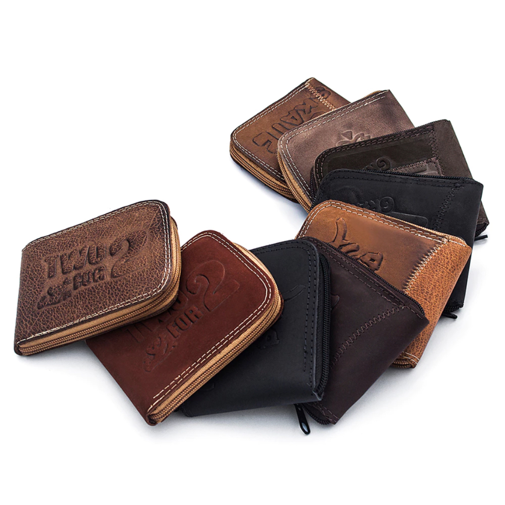 Kit com 6 carteiras masculina couro legítimo