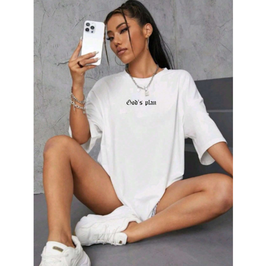 Camiseta Oversized Streetwear Unissex Gods Plan em Oferta na Shopee