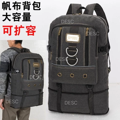 Mochila Grande De Lona 50 Litros Reforçada Para Viagens E Motoboys
