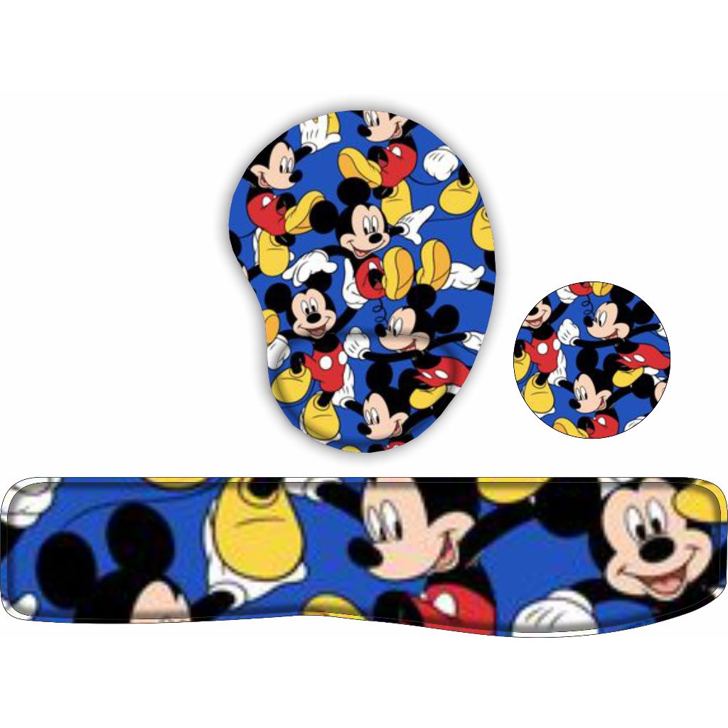 KIT Mouse Pad + Apoio de teclado + porta copos Ratinho Fofo