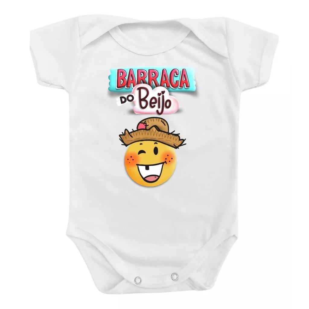 Body Bebê Festa Junina Divertido Barraca Beijo Menino Menina