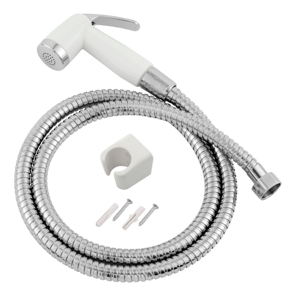Gatilho Esguicho Da Ducha Higienica + Mangueira 1,20m Cromada Padrão Universal Todas As Duchas
