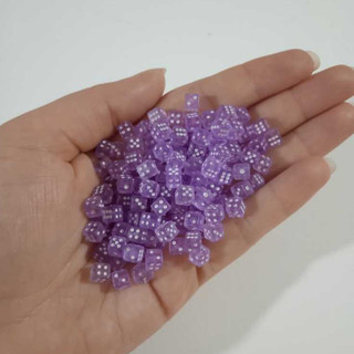 Kit Dados Mini 5mm D6 Roxo Quadrado RPG Jogo de Tabuleiro Ângulo Direito Ponto Dados Acrílico Papelaria Acessórios Mini D6 5x5x5mm Conjuntos Kit Dados