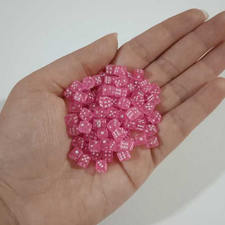 Kit Dados Mini 5mm D6 Rosa Quadrado RPG Jogo de Tabuleiro Ângulo Direito Ponto Dados Acrílico Papelaria Acessórios Mini D6 5x5x5mm Conjuntos Kit Dados