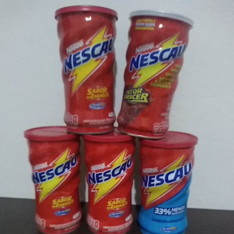 Lote de 5 latas vazias de Nescau. Leia a descrição.