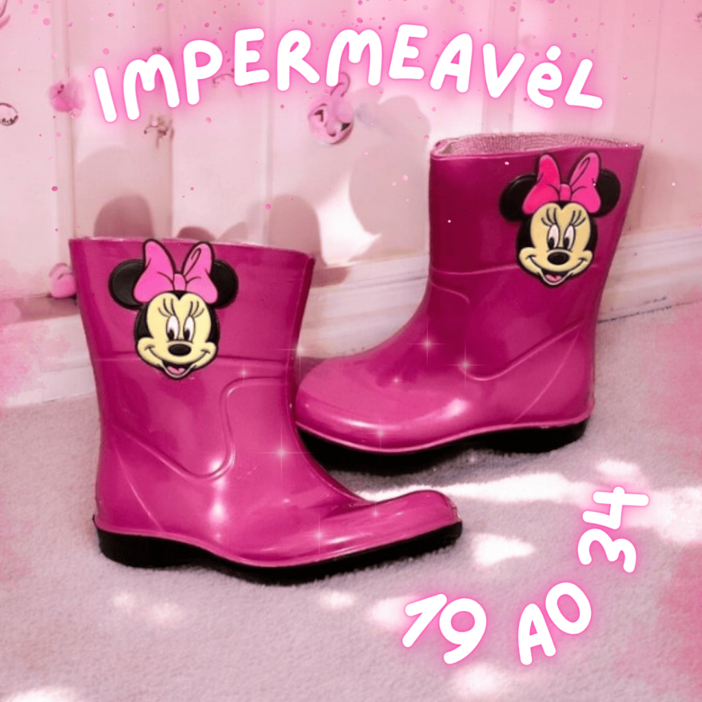 Galocha Infantil 19 ao 34 Botinha Bota Juvenil Menina Minei Impermeavel