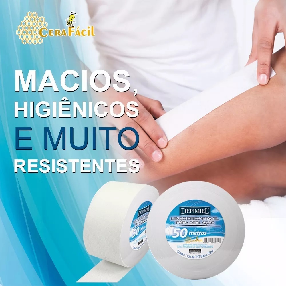 Lenço Tnt Descartável Depimiel Para Depilação Rolo 50 Metros