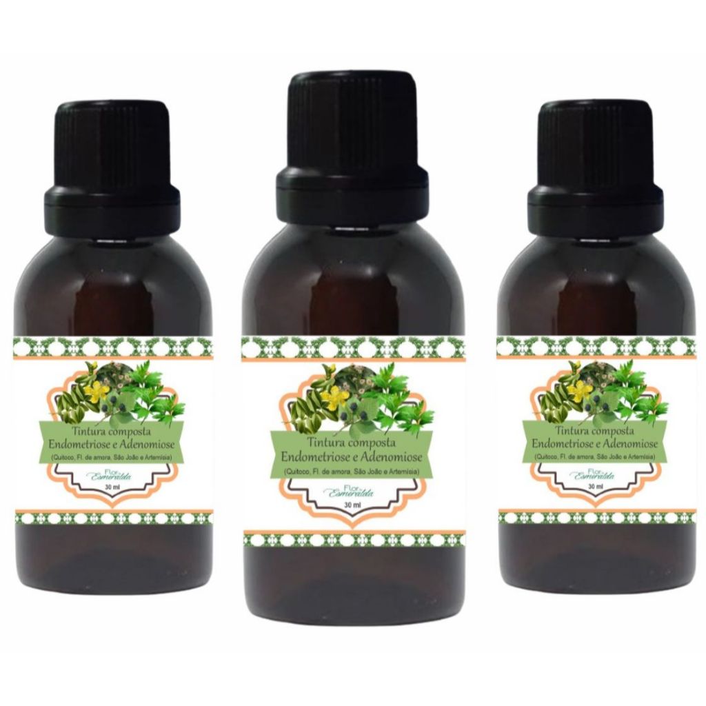 Kit 3 Tinturas para Endometriose e Adenomiose de 30ml (Tintura Mãe)