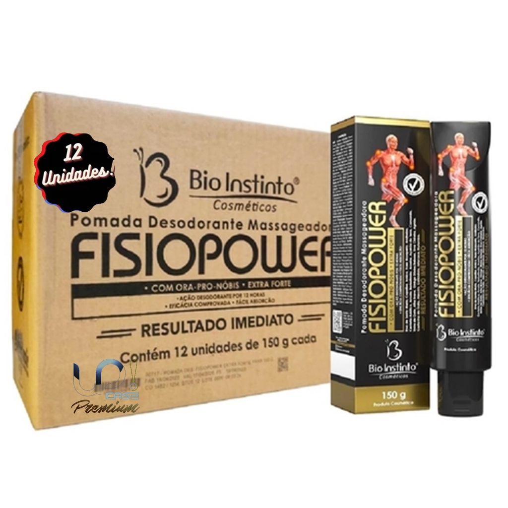 Pomada Desodorante Massageadora FisioPower 150g kit com 12 unidades - Bio Instinto em Oferta na Shopee